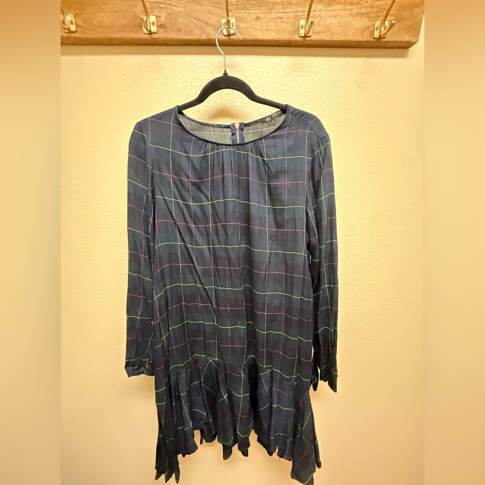 Zara Plaid Long Sleeve Dress